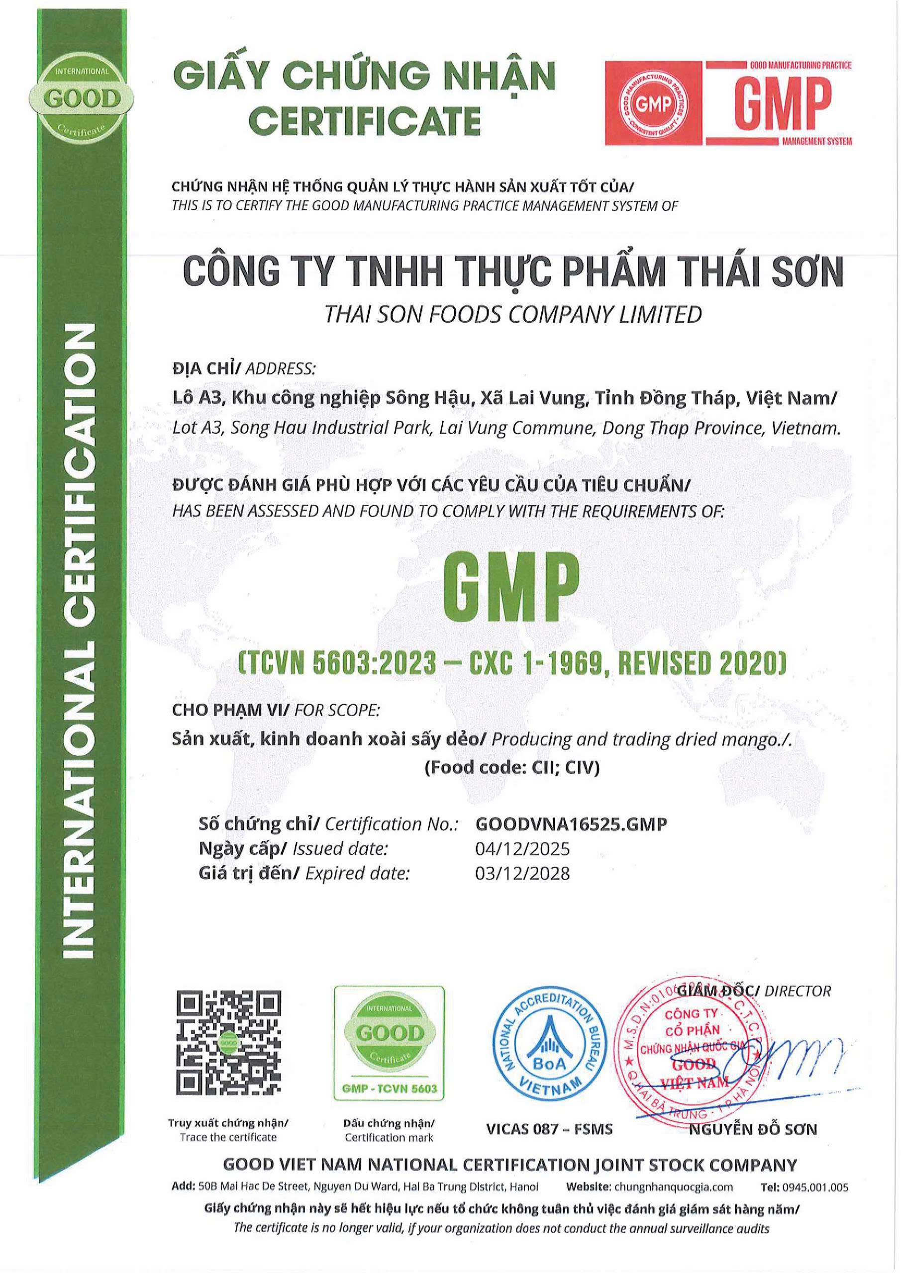 GMP Certificate